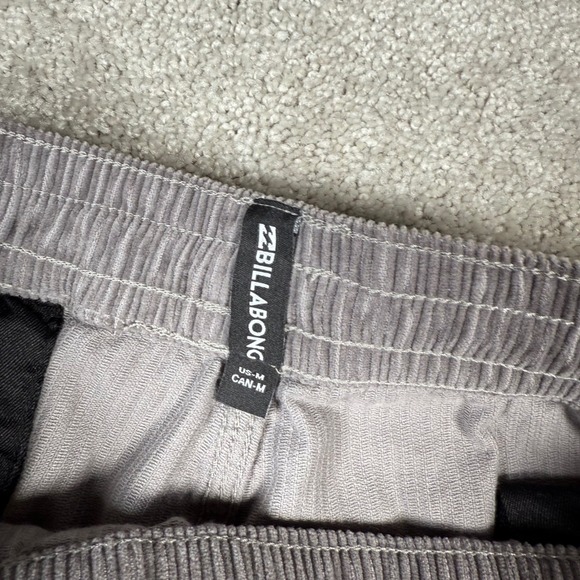 NWT Billabong Shorts Mens M‎ Gray Mike EW Corduroy Pull On Drawstring Lounge - Picture 6 of 10